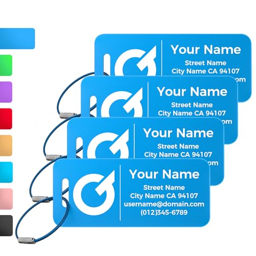 4PCS Personalized Luggage Tag (Blue / Small)