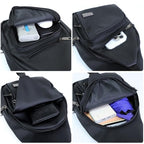 Crossbody Sling Bag Men Women (Black Leather / Small)