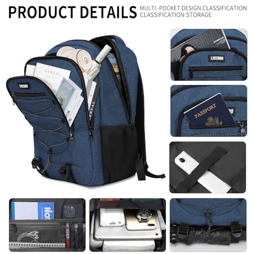 Blue Backpack for Men Women (D6-blue / 17.3 Inch)