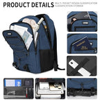 Blue Backpack for Men Women (D6-blue / 17.3 Inch)