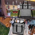 3 Bottle Wine Carrier Tote (Heather Gray)