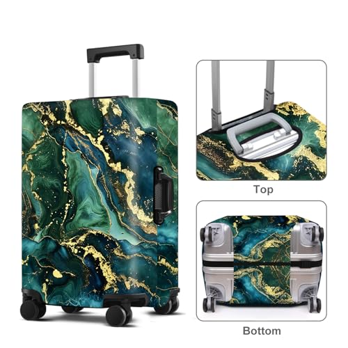 Green Pattern Luggage Cover Washable Suitcase Protector Anti (Green pattern / M(24-26inch suitcase))