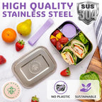 Stainless Steel Bento Box + Condiment Container (Lavender / 60oz / 1800ml)