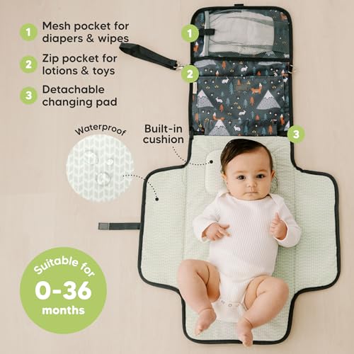 Portable Diaper Changing Pad (Woods)