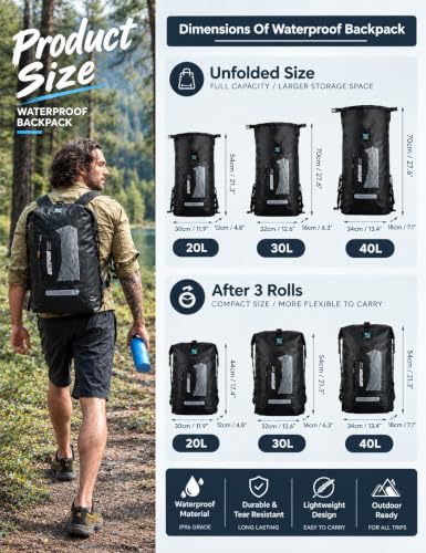 Waterproof Backpack (40L / Black)
