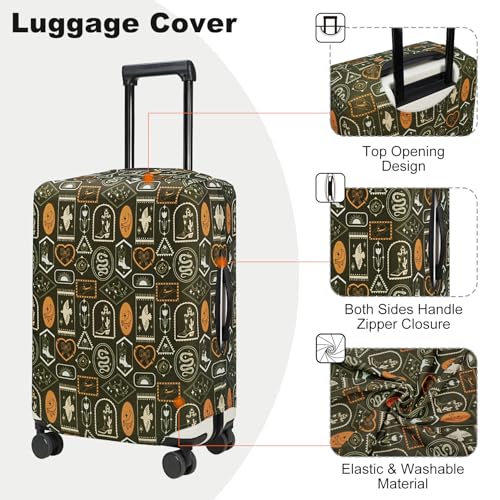 Travel Luggage Cover Suitcase Protector Fits 18 (Wilderness Mark / S)