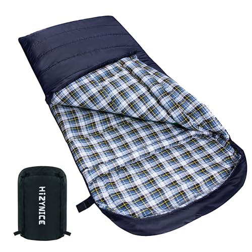 Sleeping Bags for Adults XXL Cold Weather (Navy Blue / 20F Right Zip)
