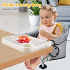 Hook On High Chair with Tray (Table Clamping Chair / Grey with Tray)