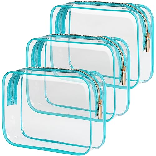 Clear Makeup Bag for Travel (Turquoise / Medium Set)
