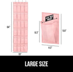 GORILLA GRIP Over the Door Shoe Organizer, 24 Large Breathable Mesh Pockets - Image 6