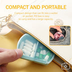 4PCS Small Pill Case Travel Pill Box Cute Pill Organizer for Purse Portable Daily Medicine Organizer 2 Compartment Pill Holder for Vitamins (Blue 4pcs)