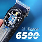 Low Noise Hair Clippers for Men & Women with 10 Color Guide Combs (Black)