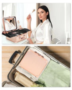 Makeup Bag with LED Mirror (C-Rose Gold / Small)