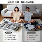 10 Set Packing Cubes for Travel Essentials (04 Gray)