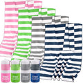 4 Pack(8Pcs) Microfiber Travel Towel, Beach Towel Quick Dry Towel Camping Towel Super Absorbent Compact Lightweight Sports Gym Towels for Beach, Gym, Hiking, Pool, Backpacking, Bath, Yoga (L 60"x30"+24"x15" / Navy Blue+green+pink+grey)