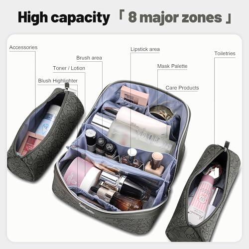 Travel Makeup Bag Cosmetic Bags for Women (Z-62Grey)