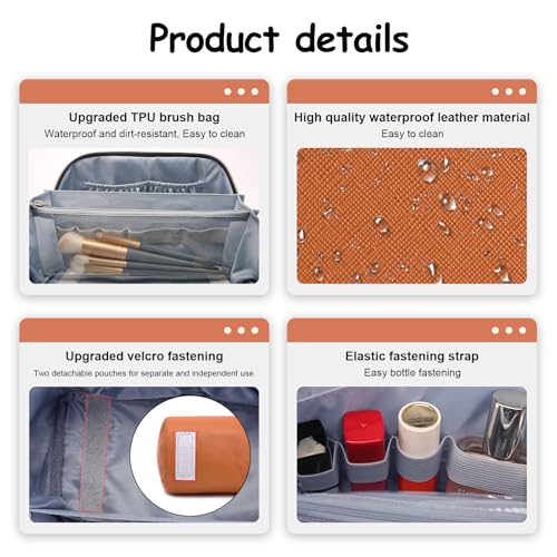 Travel Makeup Bag Organizer Cosmetic Bag (02-E-Orange)