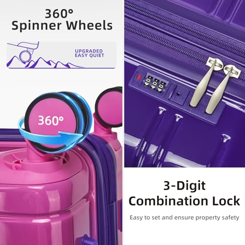 Luggage Sets 4 Piece (Midnight Berry 20-28-Inch / 4 Piece Set (20/28/DB/TB))