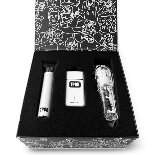 Slime 2 Barber Hair Clippers Trimmer Shaver Set for Men with Matte case and X Fade Blade (Matte White)