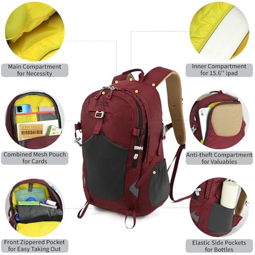 30L Hiking Backpack With Rain (Red 2.0 / 30L)