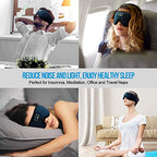 Bluetooth 5.4 Sleep Headphones Sleeping Eye Mask Earbuds Headband (Navy Blue)