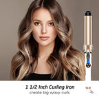 1 1 2 Inch Curling Iron Large Barrel 1.5 Inch Ceramic Long Barrel (1 1/2 Inch)