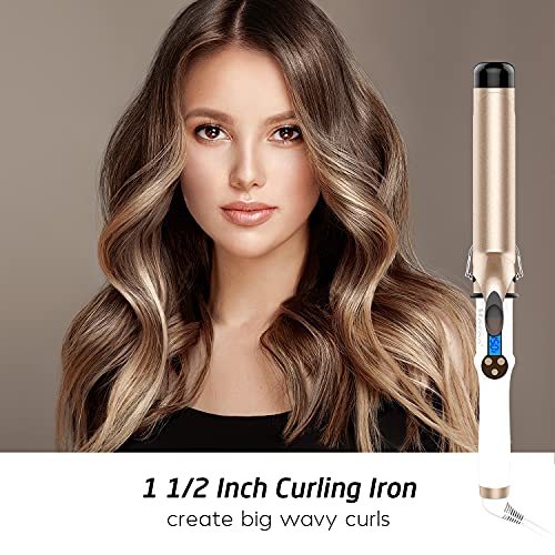 1 1 2 Inch Curling Iron Large Barrel 1.5 Inch Ceramic Long Barrel (1 1/2 Inch)