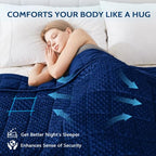 Weighted Blanket Queen 15lbs 60"x80" Navy Thick Warm Minky Heavy Blanket (23-oceana / 60" x 80" | 15lbs)