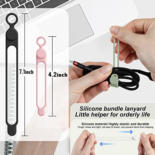 24Pcs Silicone Cable Ties (24pcs-multicolor B / 4.2 Inch+7.1 Inch)