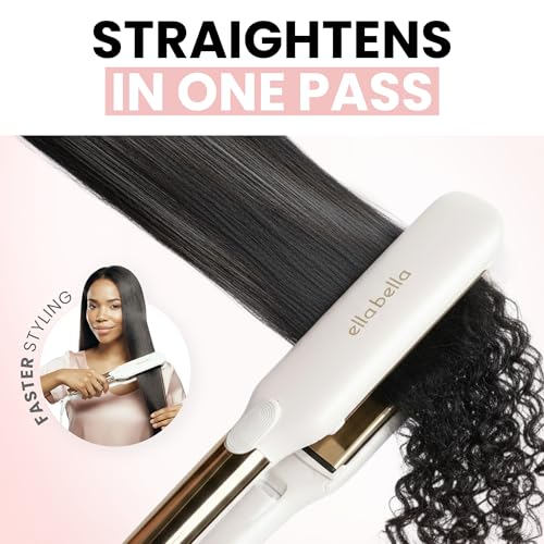 Titanium Flat Iron Hair Straightener Large with Infrared (White / 1.8 Inch Plate)