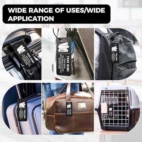 4PCS Personalized Luggage Tag (Black / Small)