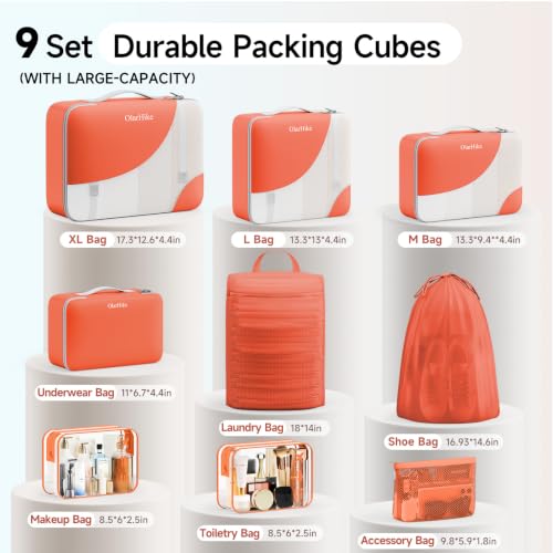 Packing Cubes for Travel (17 Orange)
