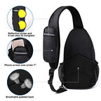 Crossbody Sling Backpack Sling Bag Travel Hiking Chest Bag Daypack (Black / Small)