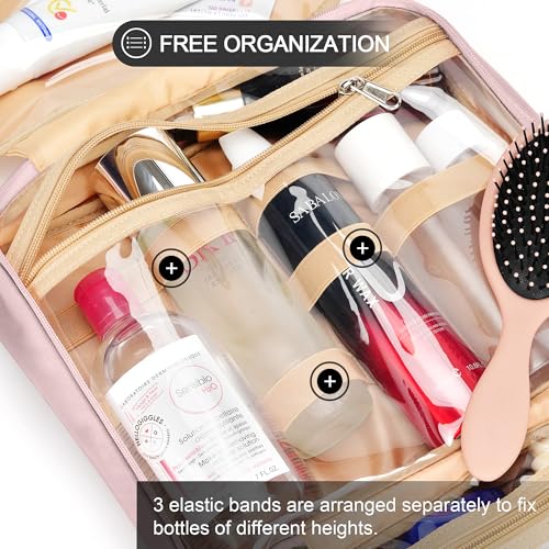 Travel Hanging Toiletry Bag for Women (Baby Pink / Medium)