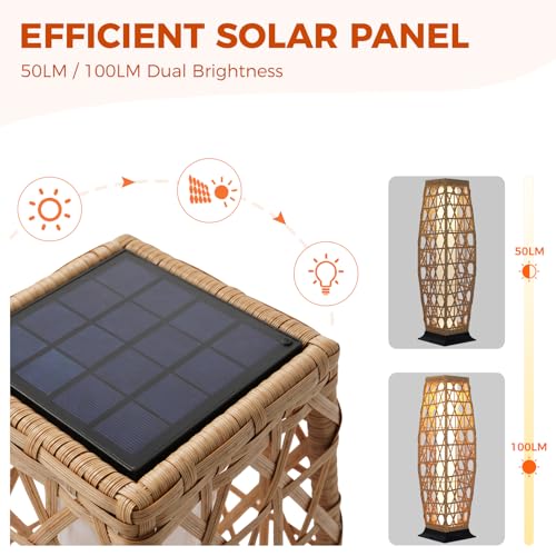 Outdoor Floor Lamp Solar Lantern (1 PC Large / Cindy Natural)