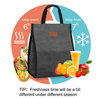 Lunch Bags for Women Insulated Reusable Lunch Tote with Internal Pocket (Charcoal Grey / 1 pack)