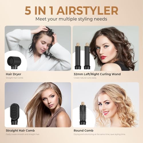 Blow Dryer Brush 5 in 1 (Dark Black)