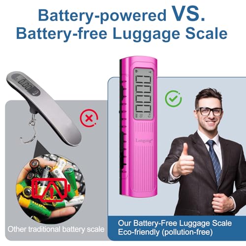 Battery Free Digital Luggage Scale (Pink)