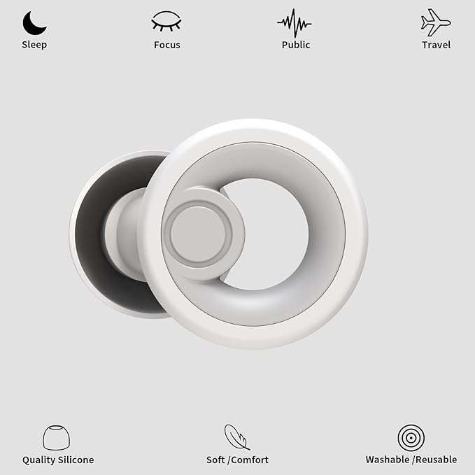 Ear Plugs for Sleeping Noise Cancelling 2 Sets, Reusable Earplugs Hearing - Image 2