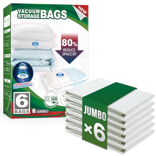 6 Pack Vacuum Storage Bags (6 Jumbo)