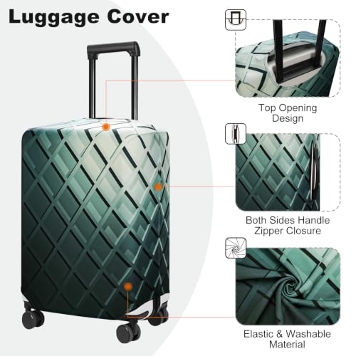 Travel Luggage Cover Suitcase Protector Fits 31 (Dark Grid / XL)