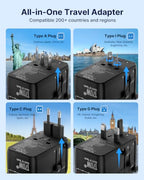Universal Travel Adapter 170W GaN (170W Black)