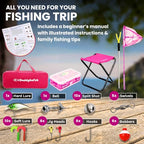 Kids Fishing Pole for Boys (2 Pack- Pink + Pink (Complete Set) / 4ft)