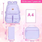 CCJPX Girls Backpack, 16 inch School Laptop Bag College Bookbag, Anti Theft - Image 3