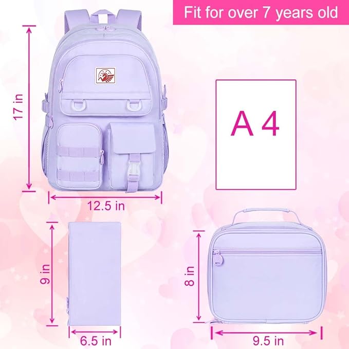 CCJPX Girls Backpack, 16 inch School Laptop Bag College Bookbag, Anti Theft - Image 3