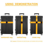 Luggage Straps for Suitcases TSA Approved Travel Belt 4 Pack by Chelmon (Yellow)