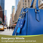 Three Tube Whistle Aluminum Alloy Survival Whistle for Outdoor Needs Sports Referee Emergency (bule purple)