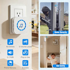 Wireless Door Bell Chimes with 1 Plug (1 Receivers, 1 Button,2 Door Chime)
