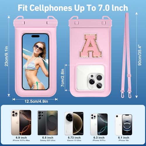 Waterproof Phone Pouch Floating (Pink Letter)