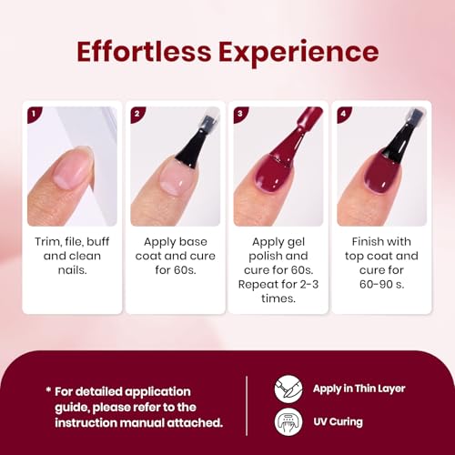 Beetles Dark Red Gel Polish (C - Creme Red | Burgundy Red)